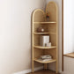 Contemporary Wooden Bookshelf Corner 4 Shelves Closed Back Bookcase Natural Right Clearhalo 'Bookcases' 'furn' 'furn_bookcases' 'Furniture' 'Office Furniture' 6666278