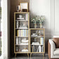 Glam Engineered Wood Bookcase Standard Closed Back Bookshelf with Cabinets
