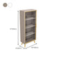 Glam Engineered Wood Bookcase Standard Closed Back Bookshelf with Cabinets