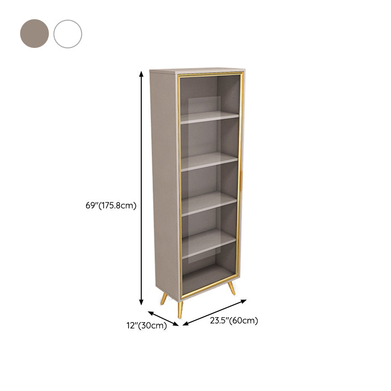 Glam Engineered Wood Bookcase Standard Closed Back Bookshelf with Cabinets