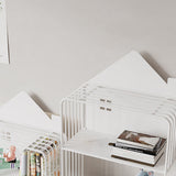 Contemporary Antique Finish Shelf Bookcase Metal Bookshelf with Shelves