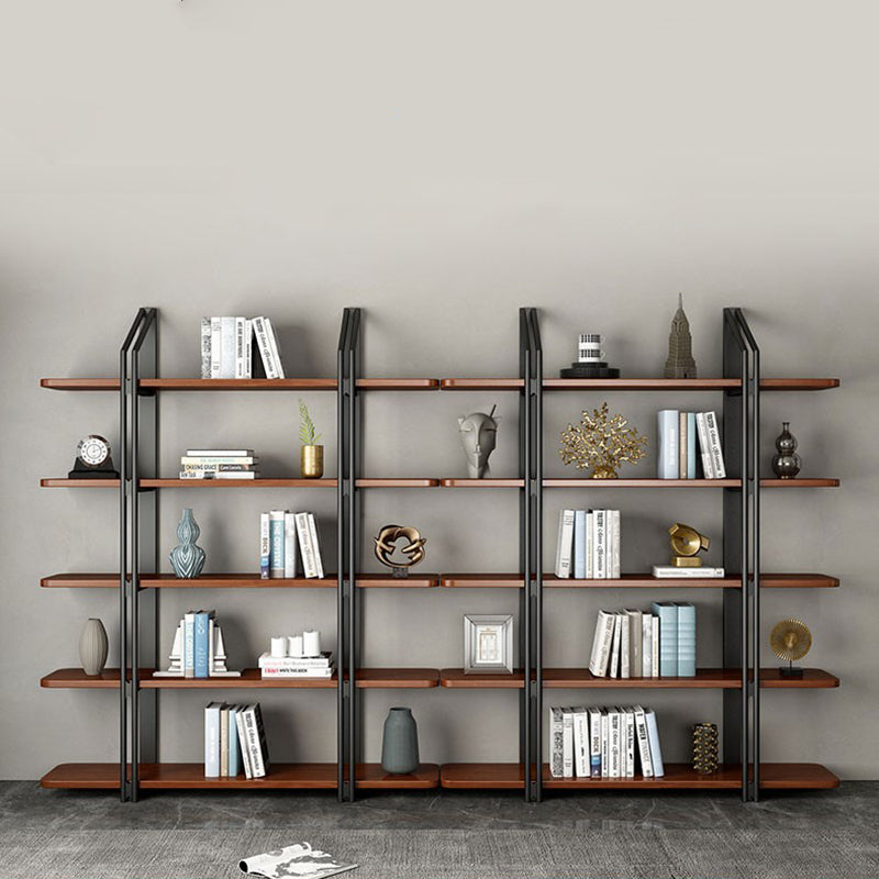 Wooden Etagere Bookcase Contemporary Natural Open Back Bookshelf Clearhalo 'Bookcases' 'furn' 'furn_bookcases' 'Furniture' 'Office Furniture' 6666379