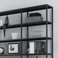 Hedendaagse metalen boekenkast open terug Black Etagere boekenplank