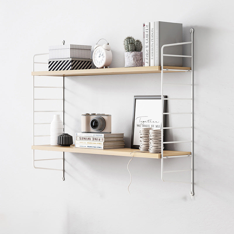 Engineered Wood Bookcase Floating Industrial Closed Back Bookshelf Oak 2 Clearhalo 'Bookcases' 'furn' 'furn_bookcases' 'Furniture' 'Office Furniture' 6666434