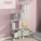 Floating Industrial Bookshelf Metal Frame Bookcase with Shelves