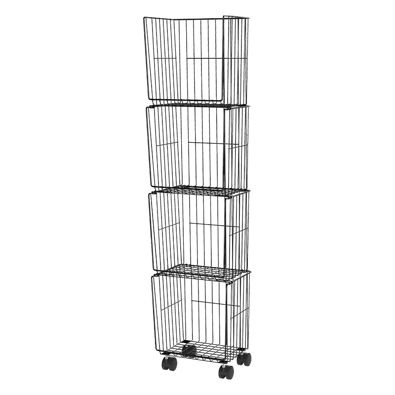 Floating Industrial Bookshelf Metal Frame Bookcase with Shelves