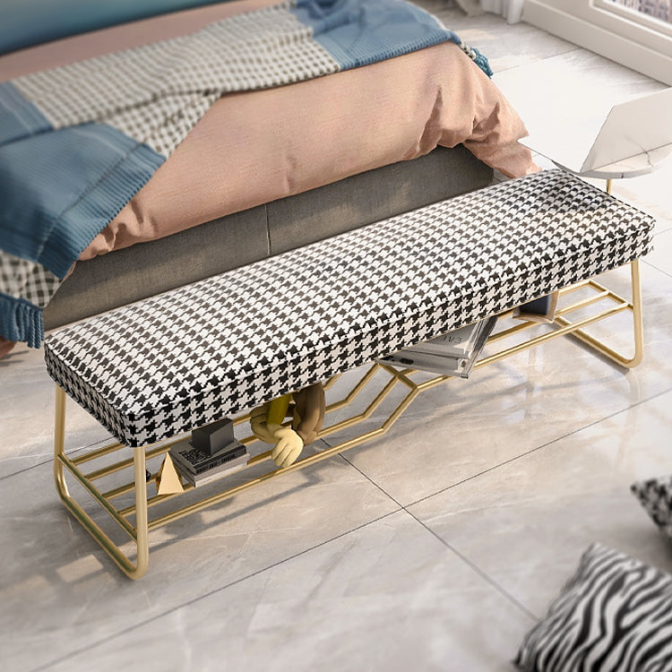 Glam Seating Bench Cushioned 14" W Rectangle Shoe Storage Entryway and Bedroom Bench 39.5"L x 14"W x 20"H Clearhalo 'Benches' 'Chairs & Seating' 'furn' 'furn_benches' 'Furniture' 'Living Room Furniture' 6666930