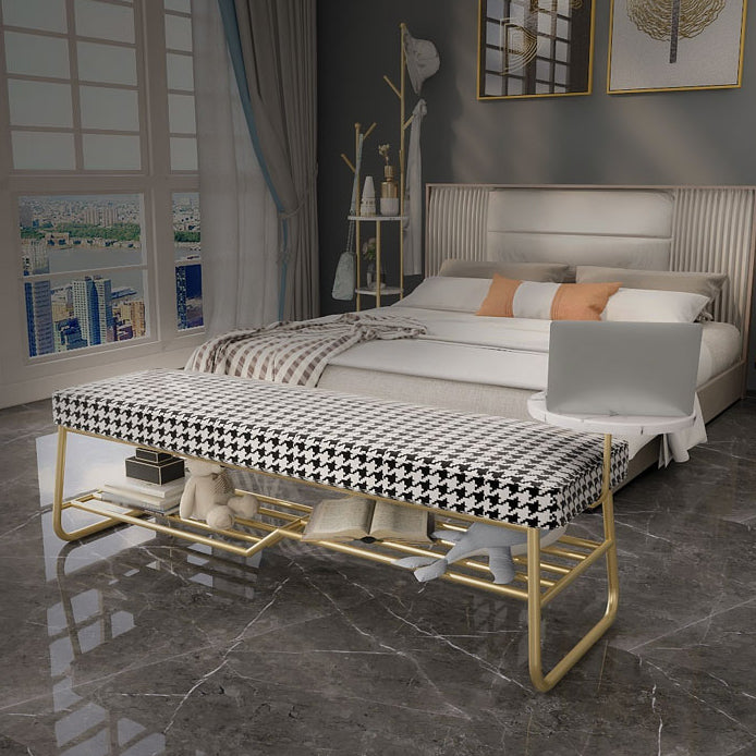 Glam Seating Bench Cushioned 14" W Rectangle Shoe Storage Entryway and Bedroom Bench Clearhalo 'Benches' 'Chairs & Seating' 'furn' 'furn_benches' 'Furniture' 'Living Room Furniture' 6666931