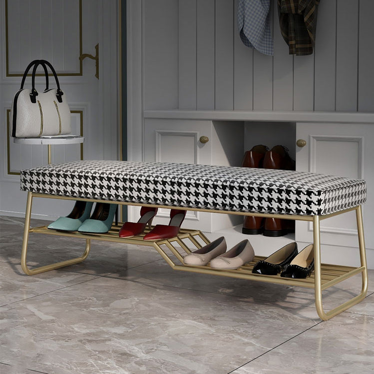 Glam Seating Bench Cushioned 14" W Rectangle Shoe Storage Entryway and Bedroom Bench Clearhalo 'Benches' 'Chairs & Seating' 'furn' 'furn_benches' 'Furniture' 'Living Room Furniture' 6666940
