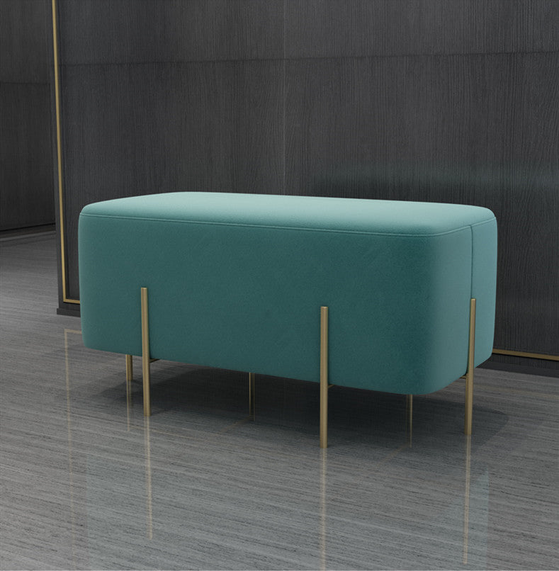 Glam 18" W Seating Bench Cushioned Rectangle Entryway and Bedroom Bench Green Clearhalo 'Benches' 'Chairs & Seating' 'furn' 'furn_benches' 'Furniture' 'Living Room Furniture' 6666960