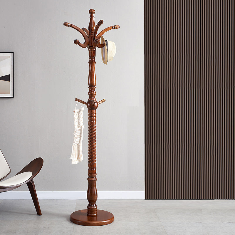 Massivholz-Garderobe, traditioneller einfacher Wohnzimmer-Boden-Kleiderbügel