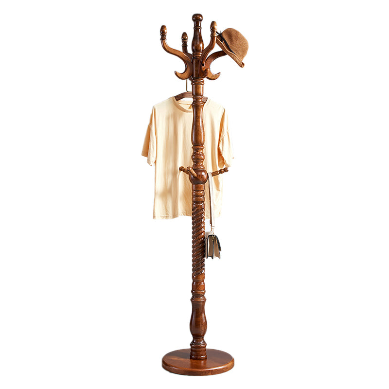 Massivholz-Garderobe, traditioneller einfacher Wohnzimmer-Boden-Kleiderbügel