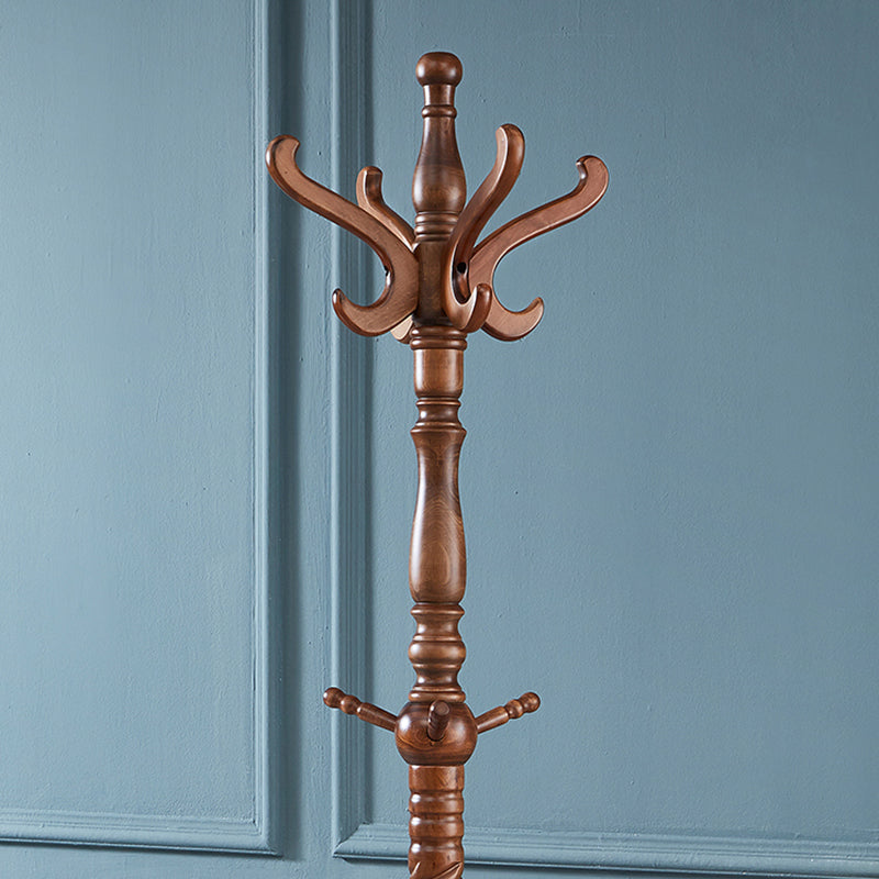 Massivholz-Garderobe, traditioneller einfacher Wohnzimmer-Boden-Kleiderbügel