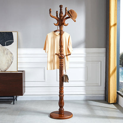 Massivholz-Garderobe, traditioneller einfacher Wohnzimmer-Boden-Kleiderbügel