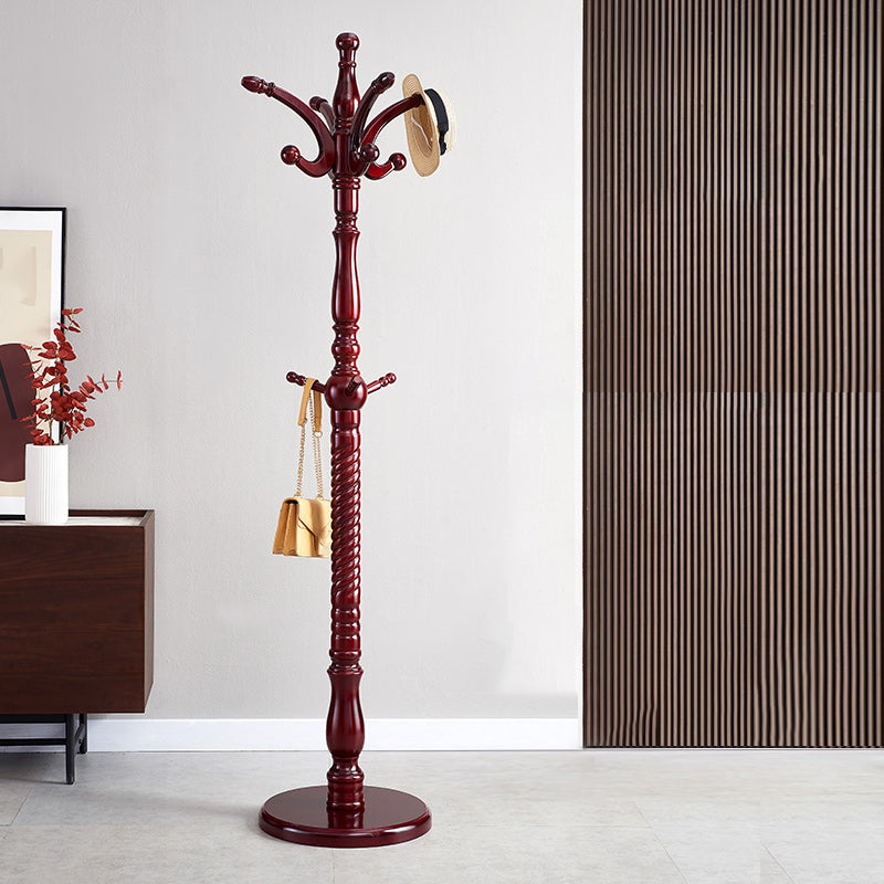 Massivholz-Garderobe, traditioneller einfacher Wohnzimmer-Boden-Kleiderbügel