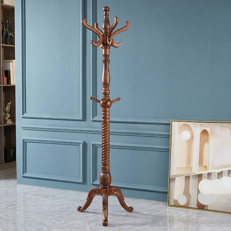 Massivholz-Garderobe, traditioneller einfacher Wohnzimmer-Boden-Kleiderbügel