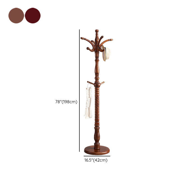 Massivholz-Garderobe, traditioneller einfacher Wohnzimmer-Boden-Kleiderbügel