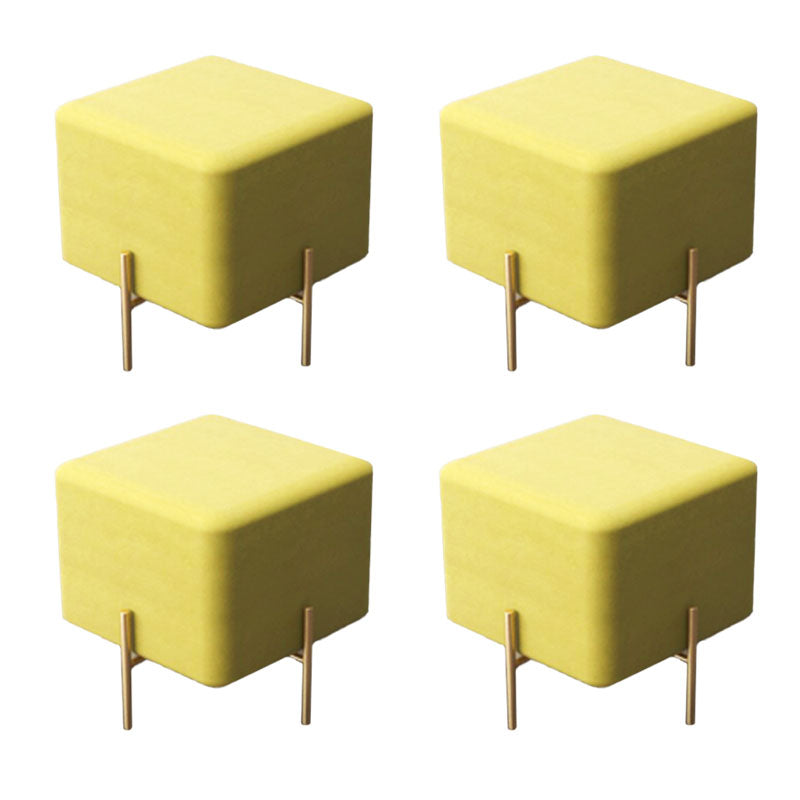 Magnificent Square Standard Trea Resistant Standard for Living Room Yellow 4 Piece Set Clearhalo 'furn' 'furn_ottomans_poufs' 'Furniture' 'Living Room Furniture' 'Ottomans & Poufs' 'ottomans_poufs' 6668304