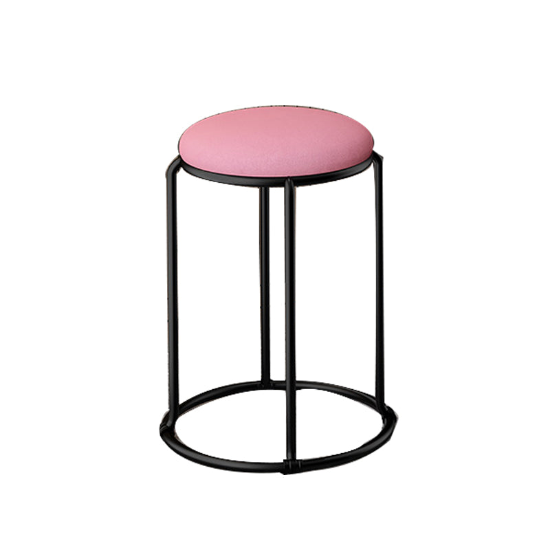 Black Modern Standard Water Resistant Round Standard for Home Decor Pink 1 Piece Clearhalo 'furn' 'furn_ottomans_poufs' 'Furniture' 'Living Room Furniture' 'Ottomans & Poufs' 'ottomans_poufs' 6668319
