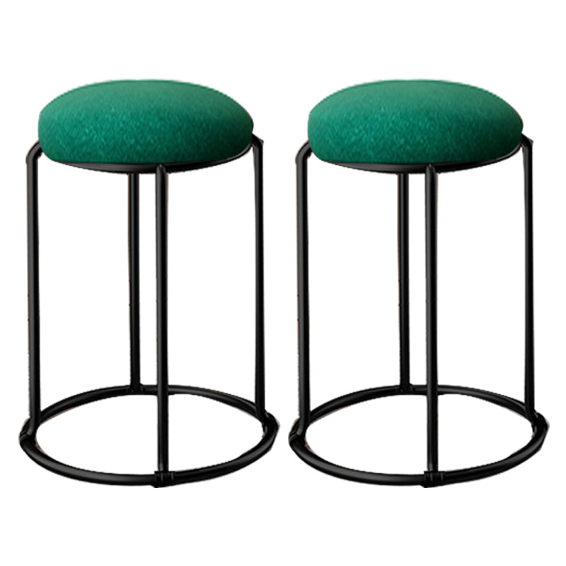 Black Modern Standard Water Resistant Round Standard for Home Decor Green 2 Piece Set Clearhalo 'furn' 'furn_ottomans_poufs' 'Furniture' 'Living Room Furniture' 'Ottomans & Poufs' 'ottomans_poufs' 6668345