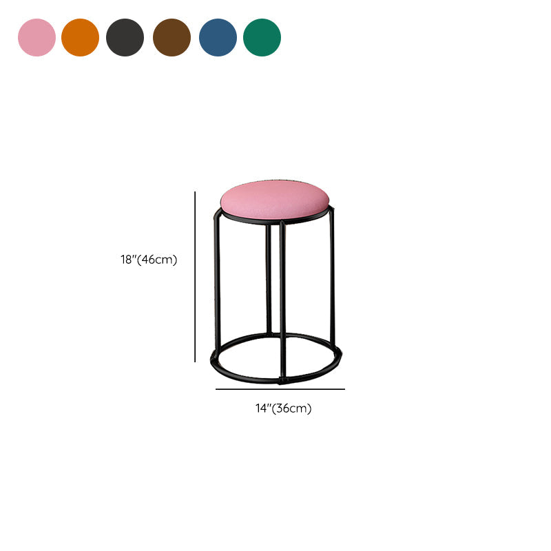 Black Modern Standard Water Resistant Round Standard for Home Decor Clearhalo 'furn' 'furn_ottomans_poufs' 'Furniture' 'Living Room Furniture' 'Ottomans & Poufs' 'ottomans_poufs' 6668347