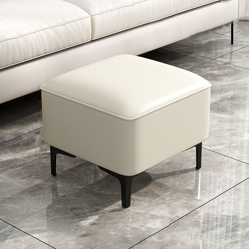 Water Resistant Modern Ottoman Whole Colored Faux Leather Square Ottoman White 1 Piece Clearhalo 'furn' 'furn_ottomans_poufs' 'Furniture' 'Living Room Furniture' 'Ottomans & Poufs' 'ottomans_poufs' 6668349