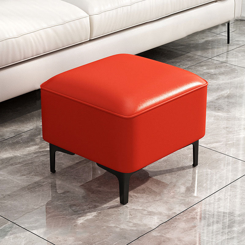 Water Resistant Modern Ottoman Whole Colored Faux Leather Square Ottoman Red 1 Piece Clearhalo 'furn' 'furn_ottomans_poufs' 'Furniture' 'Living Room Furniture' 'Ottomans & Poufs' 'ottomans_poufs' 6668350
