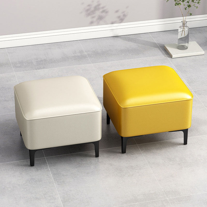 Water Resistant Modern Ottoman Whole Colored Faux Leather Square Ottoman Clearhalo 'furn' 'furn_ottomans_poufs' 'Furniture' 'Living Room Furniture' 'Ottomans & Poufs' 'ottomans_poufs' 6668353