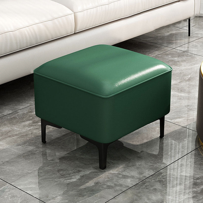 Water Resistant Modern Ottoman Whole Colored Faux Leather Square Ottoman Green 1 Piece Clearhalo 'furn' 'furn_ottomans_poufs' 'Furniture' 'Living Room Furniture' 'Ottomans & Poufs' 'ottomans_poufs' 6668356