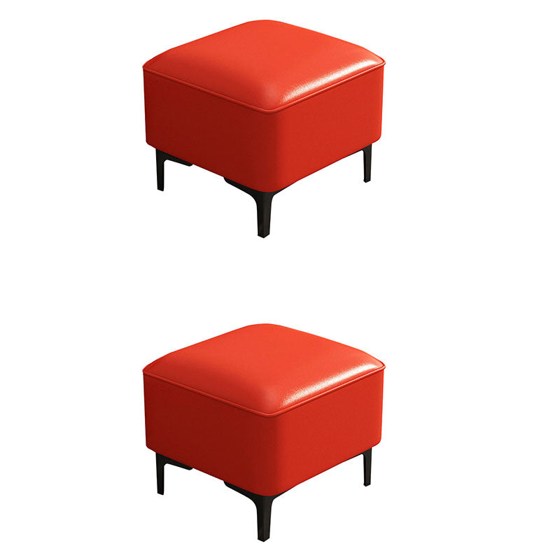 Water Resistant Modern Ottoman Whole Colored Faux Leather Square Ottoman Red 2 Piece Set Clearhalo 'furn' 'furn_ottomans_poufs' 'Furniture' 'Living Room Furniture' 'Ottomans & Poufs' 'ottomans_poufs' 6668360