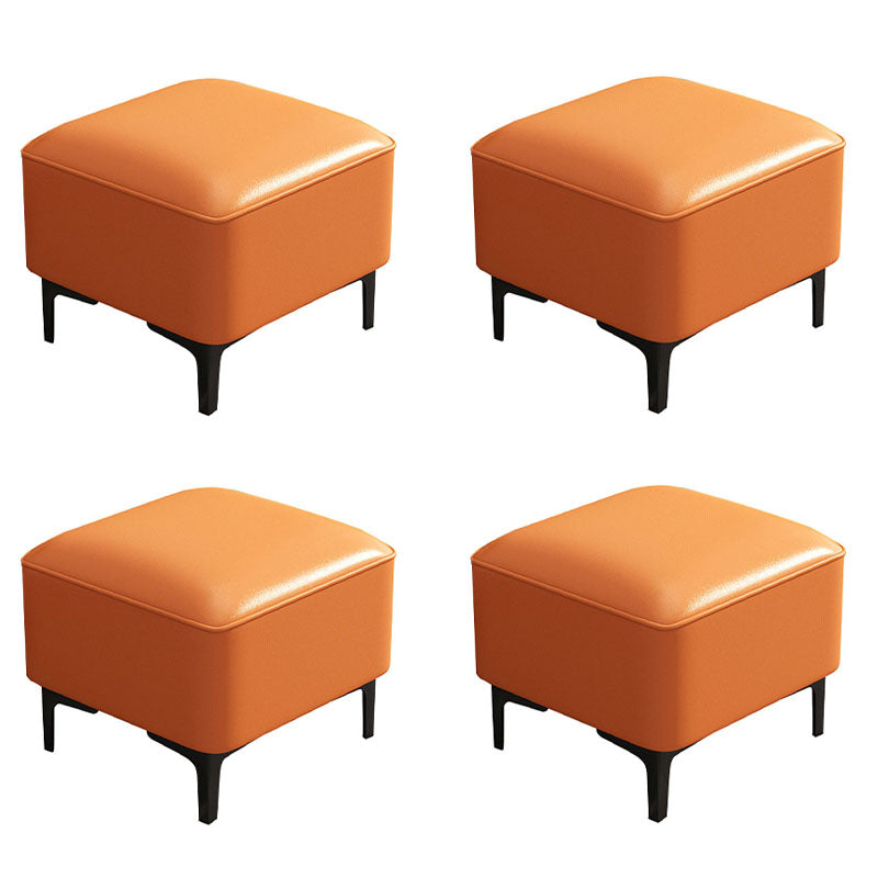 Water Resistant Modern Ottoman Whole Colored Faux Leather Square Ottoman Orange 4 Piece Set Clearhalo 'furn' 'furn_ottomans_poufs' 'Furniture' 'Living Room Furniture' 'Ottomans & Poufs' 'ottomans_poufs' 6668366