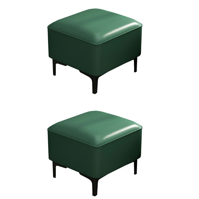 Water Resistant Modern Ottoman Whole Colored Faux Leather Square Ottoman Green 2 Piece Set Clearhalo 'furn' 'furn_ottomans_poufs' 'Furniture' 'Living Room Furniture' 'Ottomans & Poufs' 'ottomans_poufs' 6668373