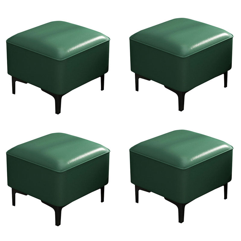 Water Resistant Modern Ottoman Whole Colored Faux Leather Square Ottoman Green 4 Piece Set Clearhalo 'furn' 'furn_ottomans_poufs' 'Furniture' 'Living Room Furniture' 'Ottomans & Poufs' 'ottomans_poufs' 6668375