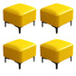 Water Resistant Modern Ottoman Whole Colored Faux Leather Square Ottoman Yellow 4 Piece Set Clearhalo 'furn' 'furn_ottomans_poufs' 'Furniture' 'Living Room Furniture' 'Ottomans & Poufs' 'ottomans_poufs' 6668378