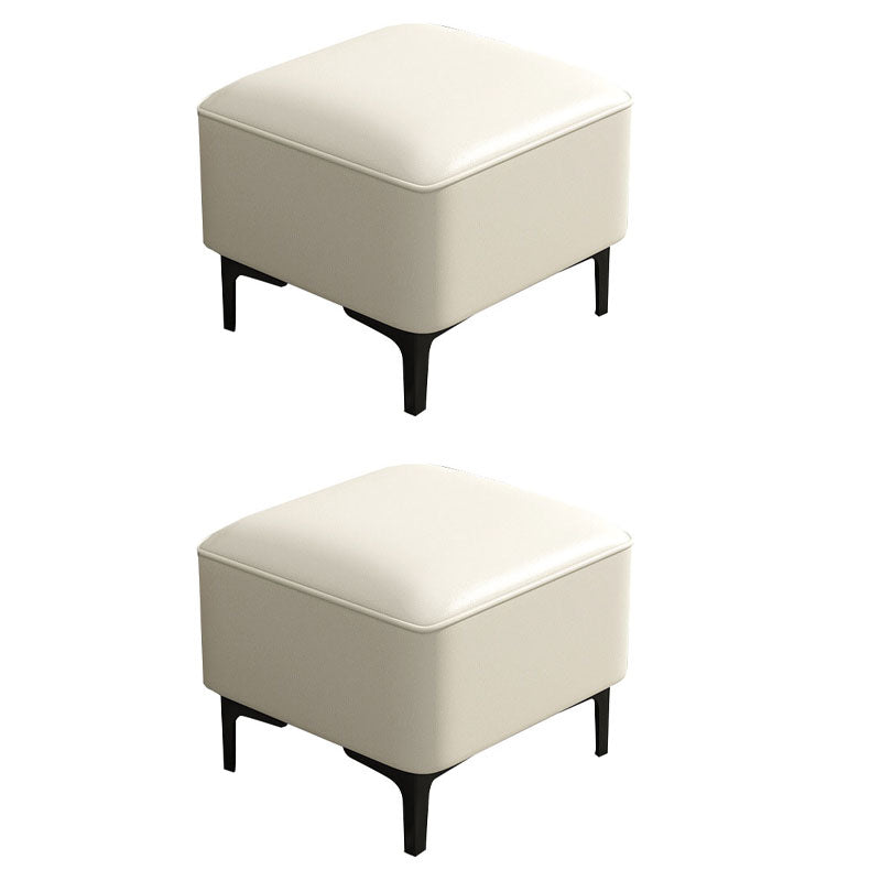 Water Resistant Modern Ottoman Whole Colored Faux Leather Square Ottoman White 2 Piece Set Clearhalo 'furn' 'furn_ottomans_poufs' 'Furniture' 'Living Room Furniture' 'Ottomans & Poufs' 'ottomans_poufs' 6668379