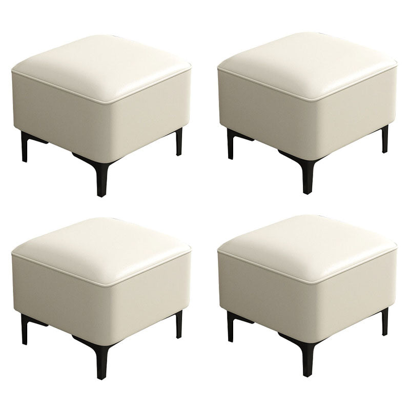 Water Resistant Modern Ottoman Whole Colored Faux Leather Square Ottoman White 4 Piece Set Clearhalo 'furn' 'furn_ottomans_poufs' 'Furniture' 'Living Room Furniture' 'Ottomans & Poufs' 'ottomans_poufs' 6668380
