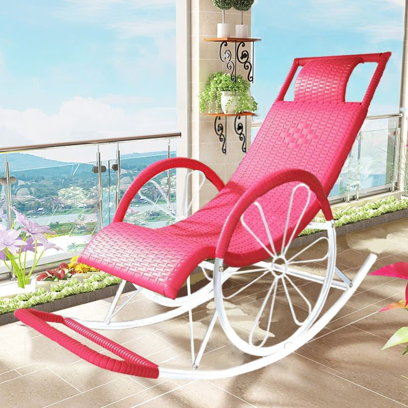 Natural Real Rattan Rocking Chair Lazy Indoor Rocking Chair for Living Room and Bedroom Pink Clearhalo 'Chairs & Seating' 'furn' 'furn_rocking_chairs' 'Furniture' 'Living Room Furniture' 'Rocking Chairs' 'rocking_chairs' 6668385