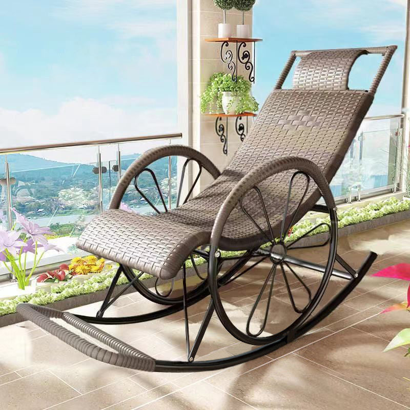 Natural Real Rattan Rocking Chair Lazy Indoor Rocking Chair for Living Room and Bedroom Grey White Clearhalo 'Chairs & Seating' 'furn' 'furn_rocking_chairs' 'Furniture' 'Living Room Furniture' 'Rocking Chairs' 'rocking_chairs' 6668393