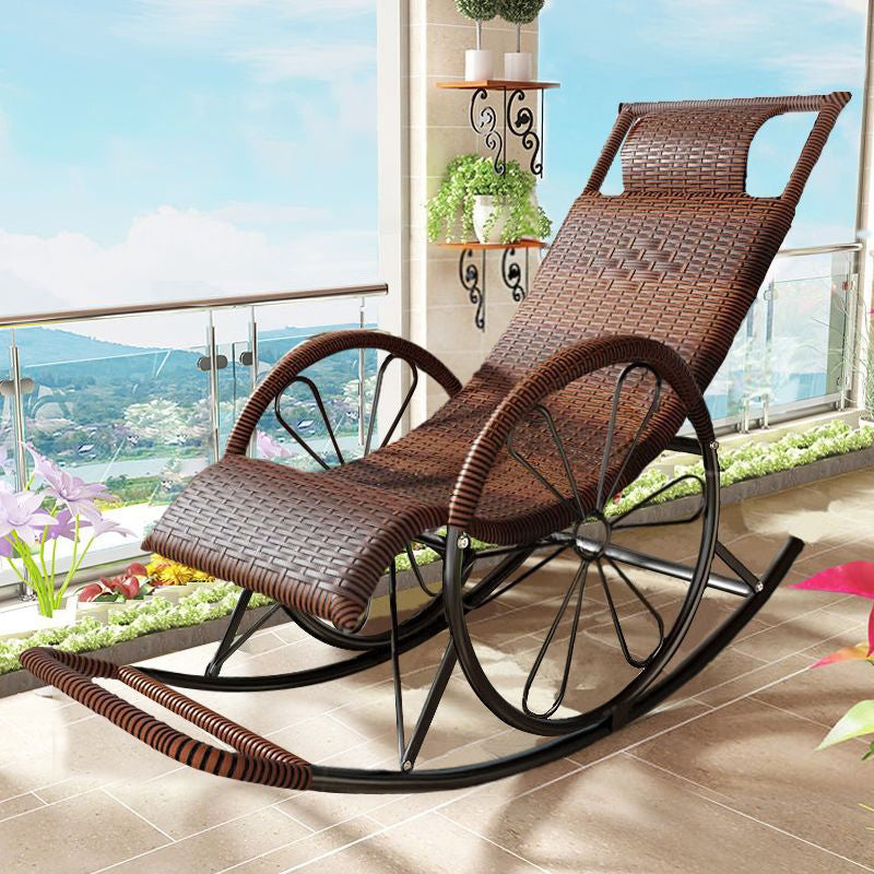 Natural Real Rattan Rocking Chair Lazy Indoor Rocking Chair for Living Room and Bedroom Reddish Brown Clearhalo 'Chairs & Seating' 'furn' 'furn_rocking_chairs' 'Furniture' 'Living Room Furniture' 'Rocking Chairs' 'rocking_chairs' 6668394