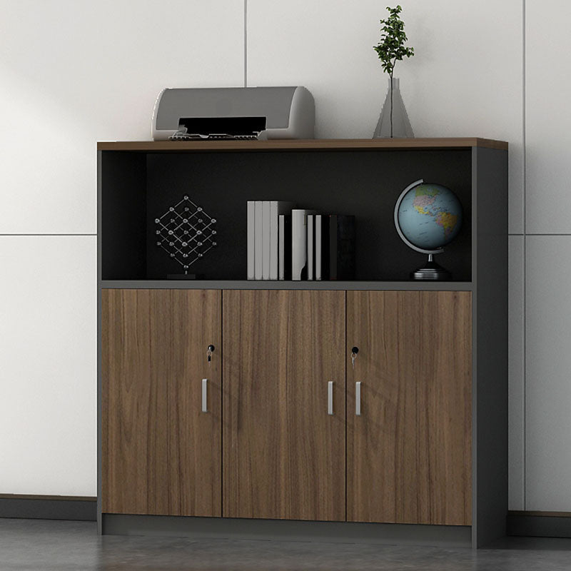Engineered Wood Vertical Filing Cabinet Contemporary File Cabinet 47"L x 16"W x 47"H Nut-Brown Clearhalo 'Filing Cabinets' 'filling_cabinets' 'furn' 'furn_filling_cabinets' 'Furniture' 'Office Furniture' 6668452