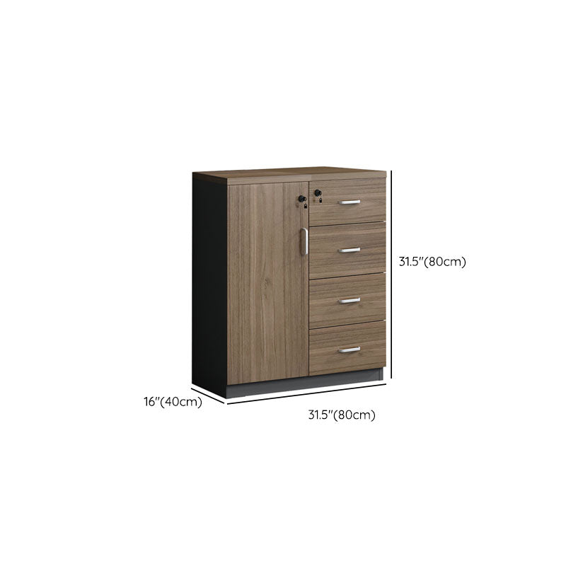 Archivo de archivos de madera de ingeniería moderna Archivo lateral con bloqueo y almacenamiento