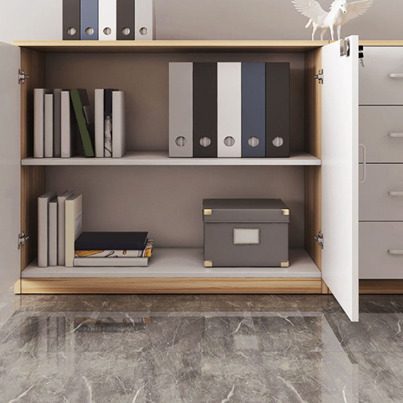 Gabinete de madera de ingeniería Archivo contemporáneo de archivo de pedestal