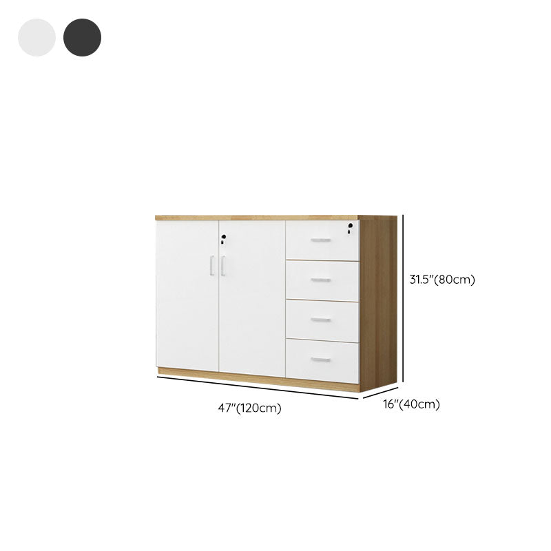 Gabinete de madera de ingeniería Archivo contemporáneo de archivo de pedestal