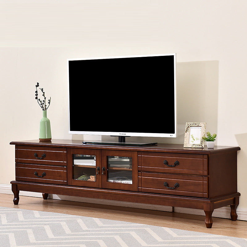 Modern TV Media Console Wooden TV Media Stand with 4 Drawers Coffee Clearhalo 'furn' 'furn_tv_stands_entertainment_centers' 'Furniture' 'Living Room Furniture' 'TV Stands & Entertainment Centers' 'TV Stands & Media Storage Furniture' 'tv_stands_entertainment_centers' 6669029