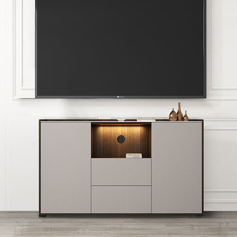 Contemporary Faux Wood TV Stand 2 Drawers and 2 Doors TV Cabinet Champagne Clearhalo 'furn' 'furn_tv_stands_entertainment_centers' 'Furniture' 'Living Room Furniture' 'TV Stands & Entertainment Centers' 'TV Stands & Media Storage Furniture' 'tv_stands_entertainment_centers' 6669098