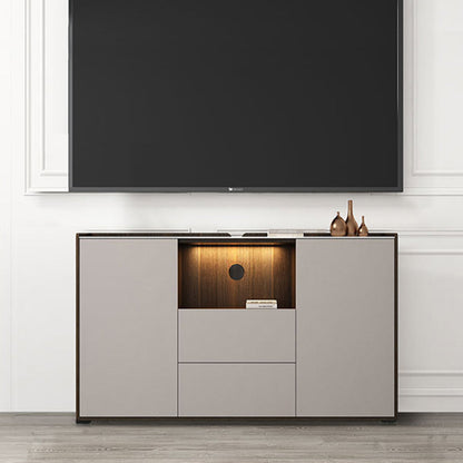 Contemporary Faux Wood TV Stand 2 Drawers and 2 Doors TV Cabinet Champagne Clearhalo 'furn' 'furn_tv_stands_entertainment_centers' 'Furniture' 'Living Room Furniture' 'TV Stands & Entertainment Centers' 'TV Stands & Media Storage Furniture' 'tv_stands_entertainment_centers' 6669098
