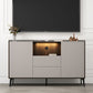 Contemporary Faux Wood TV Stand 2 Drawers and 2 Doors TV Cabinet 56"L x 9"W x 35"H Champagne Clearhalo 'furn' 'furn_tv_stands_entertainment_centers' 'Furniture' 'Living Room Furniture' 'TV Stands & Entertainment Centers' 'TV Stands & Media Storage Furniture' 'tv_stands_entertainment_centers' 6669101