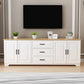 Consola multimedia de TV contemporánea, soporte multimedia de TV de madera para sala de estar