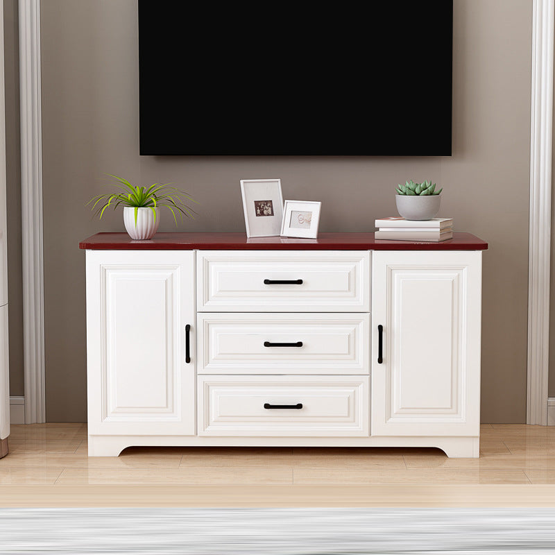 Consola multimedia de TV contemporánea, soporte multimedia de TV de madera para sala de estar