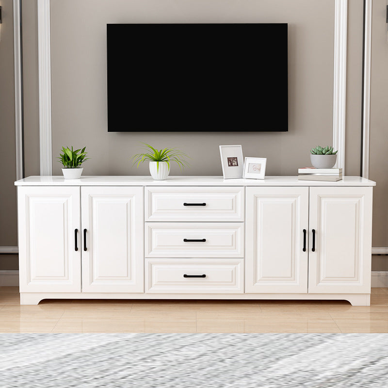 Consola multimedia de TV contemporánea, soporte multimedia de TV de madera para sala de estar